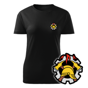 Damska czarna koszulka strażacka WZ09 WOP PLT