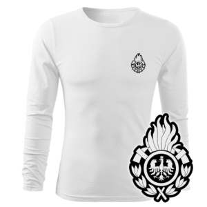 Biała koszulka strażacka długi rękaw WZ01 Ognik  PLT