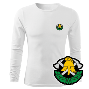 Biała koszulka strażacka długi rękaw WZ03 Toporki i Hełm PLT