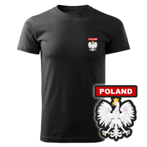 Czarna koszulka strażacka WZ06 Orzeł Polska PLT