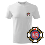 Biała koszulka strażacka WZ02 Krzyż Związkowy OSP PLT