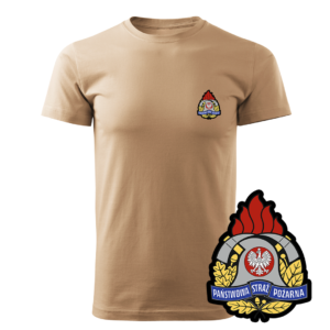 Piaskowa koszulka strażacka WZ05 Państwowa Straż Pożarna PLT