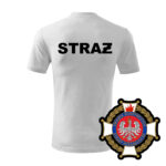 Biała koszulka strażacka WZ02 Krzyż Związkowy OSP PLT