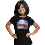 Córka strażaka, czarna koszulka dziecięca STRAŻACKA z nadrukiem STR013 DTG