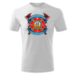 Męska biała koszulka STRAŻACKA z nadrukiem prezent dla strażaka DTG030