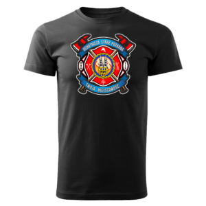 Męska czarna koszulka STRAŻACKA z nadrukiem prezent dla strażaka STR0030 DTG