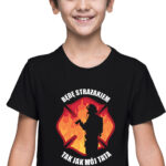 Będę strażakiem, czarna koszulka dziecięca STR042 DTG