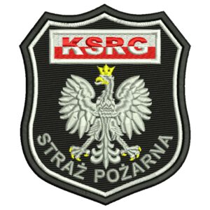 Naszywka naramienna czarna KSRG STRAŻ Pożarna Orzeł Polski OSP
