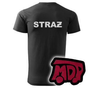 Czarna koszulka strażacka HAFT-DRUK WZ10 MDP