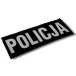 Czarna odblaskowa naszywka POLICJA 120x45mm