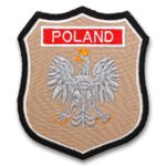 Piaskowy emblemat naramienny, naszywka na mundur Straż OSP Orzeł Polski POLAND WZ06