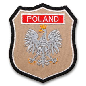 Piaskowy emblemat naramienny, naszywka na mundur Straż OSP Orzeł Polski POLAND WZ06
