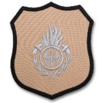 Piaskowy emblemat naramienny, naszywka na mundur Straż OSP ognik WZ01