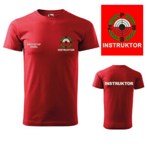 Czerwona Koszulka T-SHIRT INSTRUKTOR Polski Związek Strzelectwa Sportowego PZSS haft