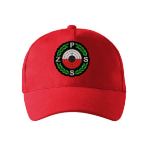 Czerwona czapka z daszkiem SĘDZIA Polski Związek Strzelectwa Sportowego PZSS PLT