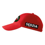 Czerwona czapka z daszkiem SĘDZIA Polski Związek Strzelectwa Sportowego PZSS PLT