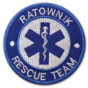Haftowana naszywka ratownik rescue team 85mm IND