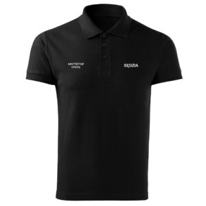Czarna koszulka polo SĘDZIA STRZELECTWA SPORTOWEGO HAFT