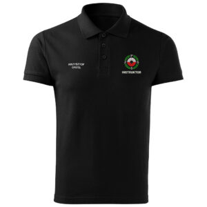 Czarna koszulka polo INSTRUKTOR Polski Związek Strzelectwa Sportowego PZSS HAFT