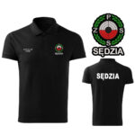 Czarna koszulka polo SĘDZIA Polski Związek Strzelectwa Sportowego PZSS HAFT-DRUK