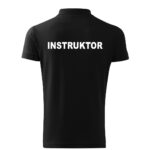 Czarna koszulka polo INSTRUKTOR strzelectwa sportowego HAFT-DRUK