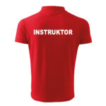 Czerwona koszulka polo INSTRUKTOR strzelectwa sportowego HAFT-DRUK
