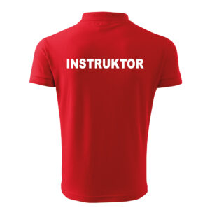 Czerwona koszulka polo INSTRUKTOR Polski Związek Strzelectwa Sportowego PZSS HAFT