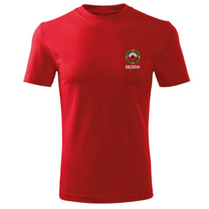 Czerwona Koszulka T-SHIRT SĘDZIA Polski Związek Strzelectwa Sportowego PZSS haft