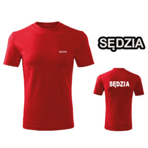 Czerwona Koszulka T-SHIRT SĘDZIA STRZELECTWA SPORTOWEGO haft