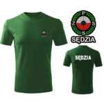 Zielona Koszulka T-SHIRT SĘDZIA Polski Związek Strzelectwa Sportowego PZSS druk DTG