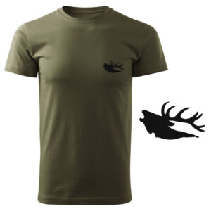 Koszulka t-shirt myśliwska jeleń byk myśliwy z nadrukiem DTG082