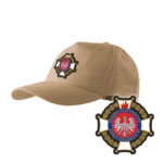 Piaskowa czapka strażacka z daszkiem WZÓR 02 Krzyż Związkowy OSP PLT